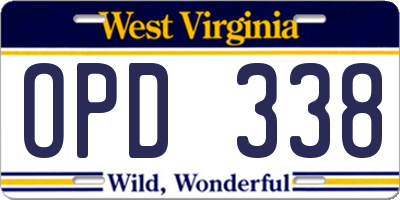 WV license plate OPD338