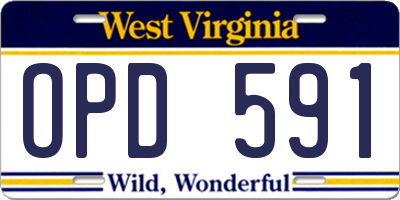 WV license plate OPD591