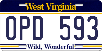 WV license plate OPD593