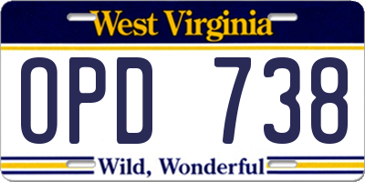 WV license plate OPD738