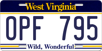 WV license plate OPF795