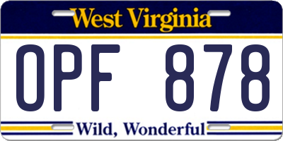 WV license plate OPF878