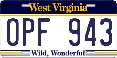 WV license plate OPF943