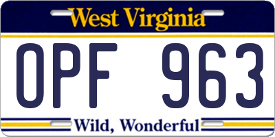 WV license plate OPF963