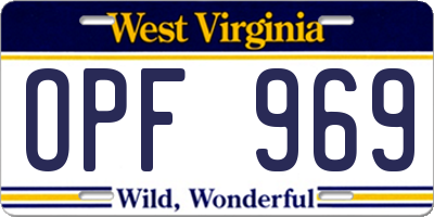 WV license plate OPF969