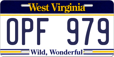 WV license plate OPF979