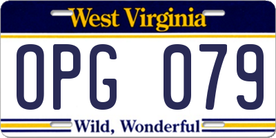 WV license plate OPG079