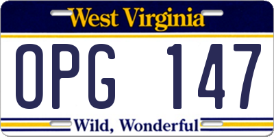 WV license plate OPG147