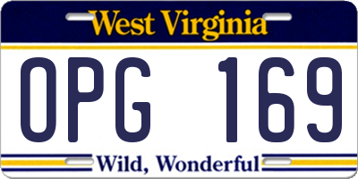 WV license plate OPG169