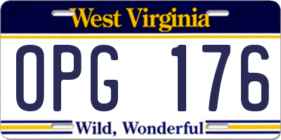 WV license plate OPG176