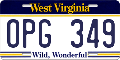 WV license plate OPG349
