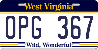 WV license plate OPG367