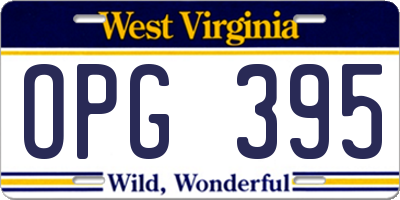 WV license plate OPG395