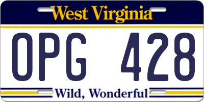 WV license plate OPG428