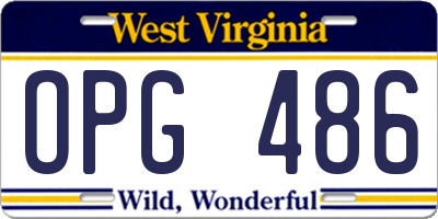 WV license plate OPG486