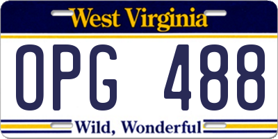 WV license plate OPG488