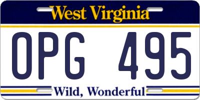 WV license plate OPG495