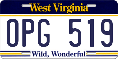WV license plate OPG519