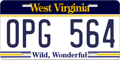 WV license plate OPG564