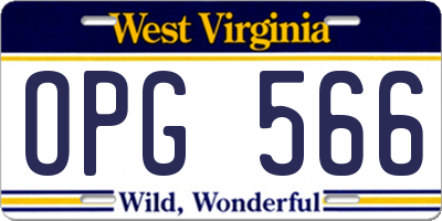 WV license plate OPG566