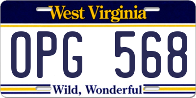WV license plate OPG568
