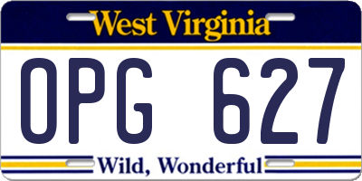 WV license plate OPG627
