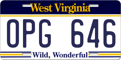 WV license plate OPG646