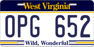 WV license plate OPG652