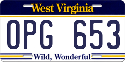 WV license plate OPG653