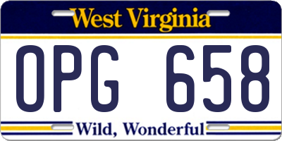 WV license plate OPG658
