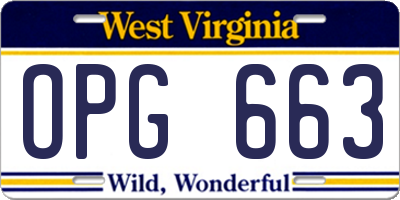 WV license plate OPG663
