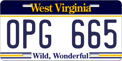WV license plate OPG665