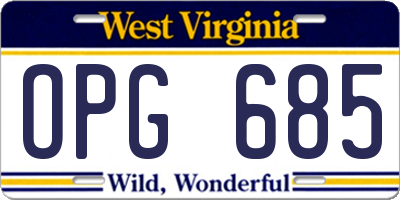 WV license plate OPG685