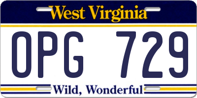 WV license plate OPG729