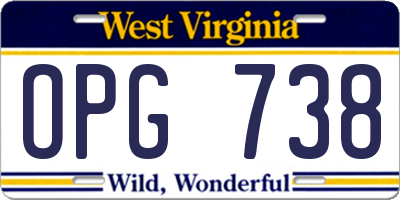 WV license plate OPG738