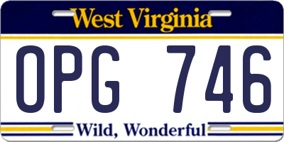 WV license plate OPG746