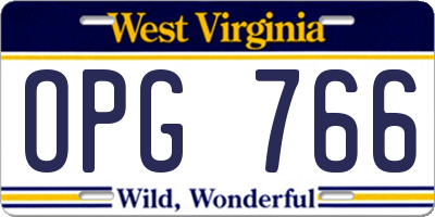 WV license plate OPG766
