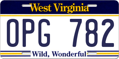 WV license plate OPG782