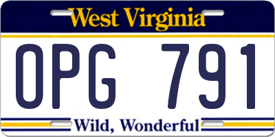 WV license plate OPG791