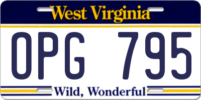 WV license plate OPG795