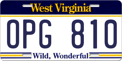 WV license plate OPG810