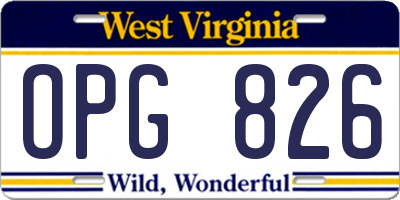 WV license plate OPG826