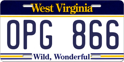 WV license plate OPG866