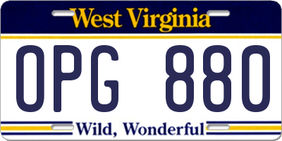 WV license plate OPG880
