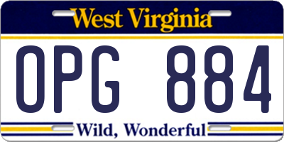 WV license plate OPG884