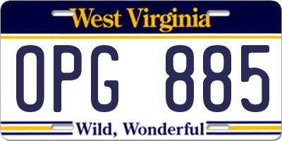 WV license plate OPG885