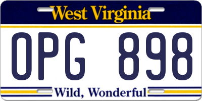 WV license plate OPG898