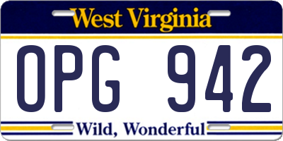 WV license plate OPG942