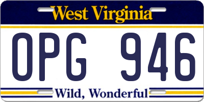 WV license plate OPG946