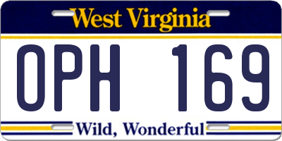 WV license plate OPH169
